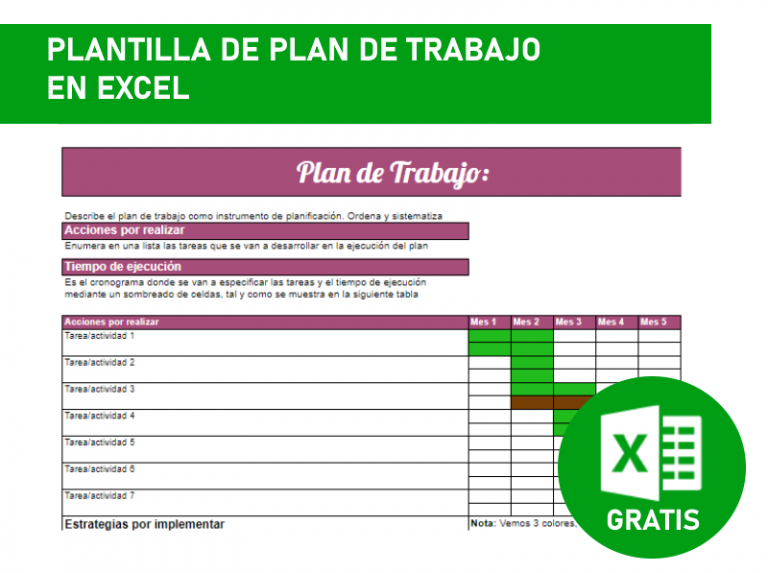Plantilla De Plan De Trabajo Para Descargar Excel Gratis 0807