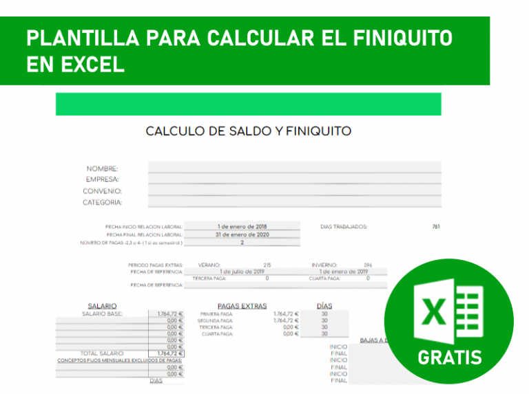Plantilla para Calcular el Finiquito » Excel Gratis